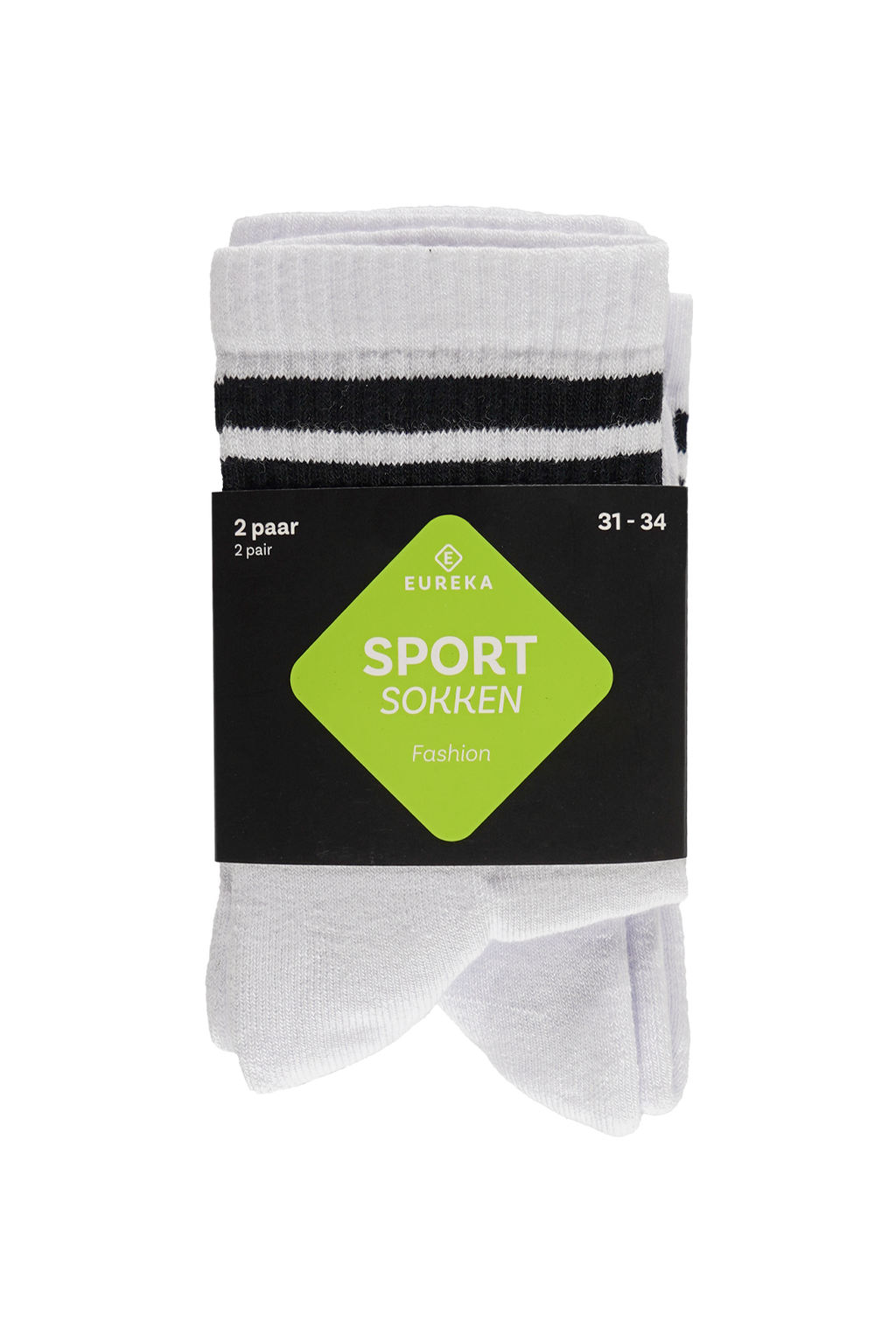 Sportsokken met Streep - 2 Paar