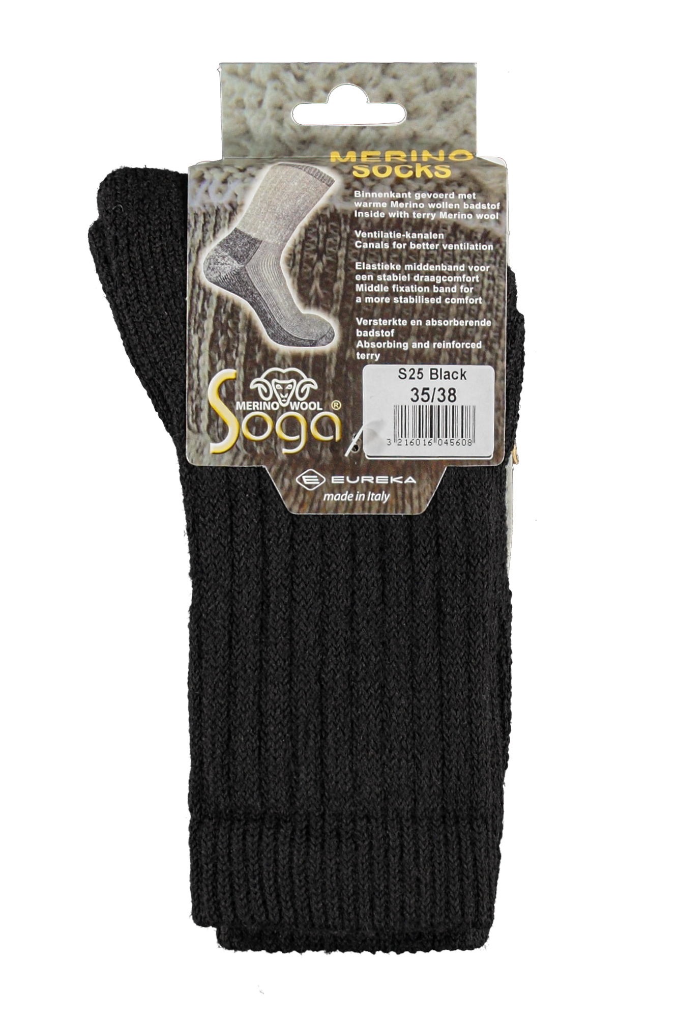 Merino Wollen Sok Heavy - Zwart