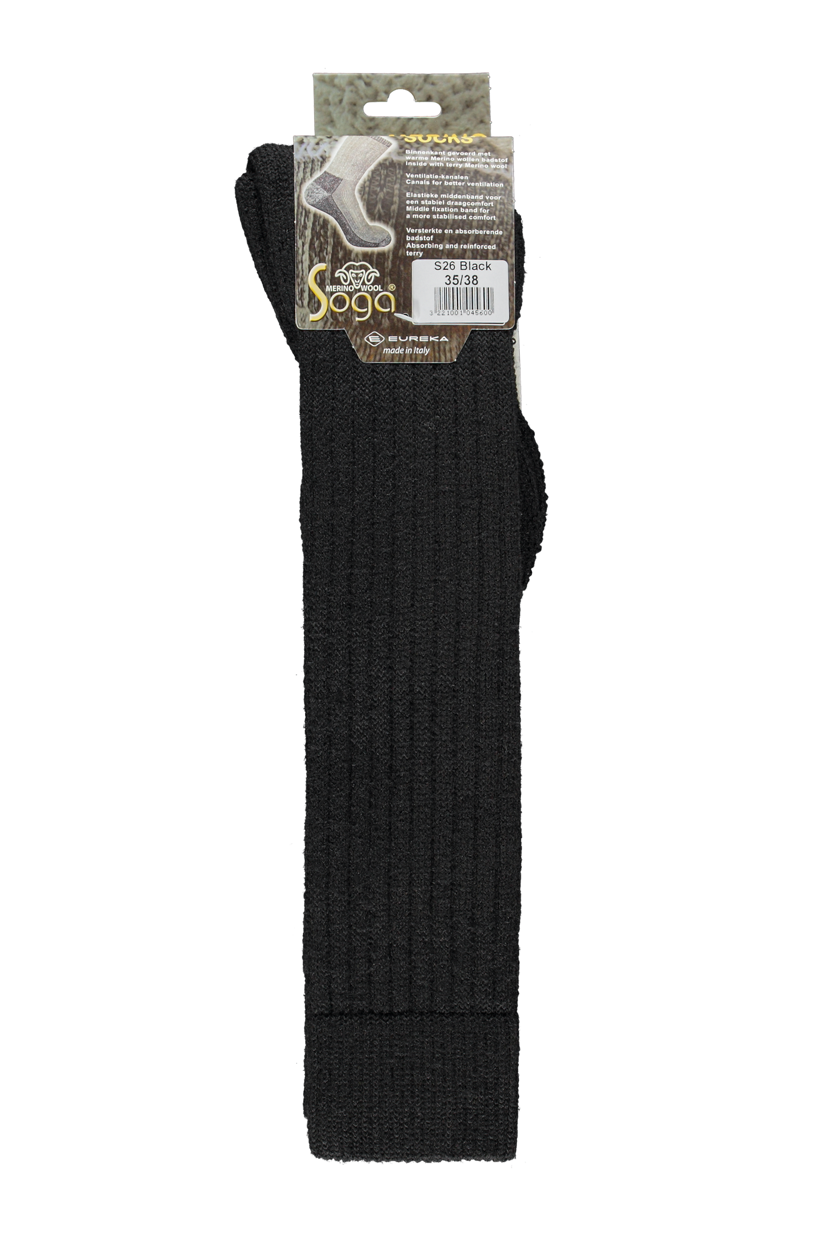 Merino Wollen Kniekous Heavy - Zwart
